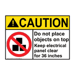 ANSI CAUTION Do not place objects on top Sign with Symbol ACE-28616