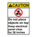 Portrait ANSI CAUTION Do not place objects Sign with Symbol ACEP-28616