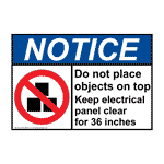 ANSI NOTICE Do not place objects on top Sign with Symbol ANE-28616