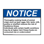 ANSI NOTICE Thoroughly cooking foods of animal Sign ANE-30522