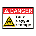 ANSI DANGER Bulk oxygen storage Sign with Symbol ADE-16941