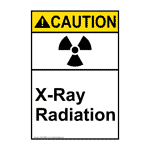 Portrait ANSI CAUTION X-Ray Radiation Sign with Symbol ACEP-6690