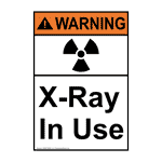 Portrait ANSI WARNING X-Ray In Use Sign with Symbol AWEP-6685