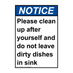 Portrait ANSI NOTICE Please clean up after yourself Sign ANEP-35807