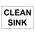 Clean Sink Sign for Facilities NHE-13782