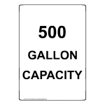 Portrait 500 Gallon Capacity Sign NHEP-26920