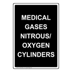 Portrait Medical Gases Nitrous / Oxygen Cylinders Sign NHEP-28222