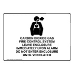 Carbon Dioxide Gas Fire Control System Sign With Symbol NHE-28550