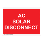 AC Solar Disconnect Sign NHE-27148