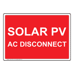 Solar PV AC Disconnect Sign NHE-27156