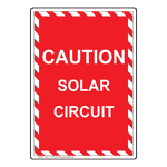 Portrait Caution Solar Circuit Sign NHEP-27178