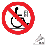 No Wheelchairs On Elevator Symbol Label for Elevator / Escalator Label_Prohib_1078