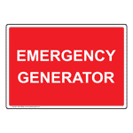 Emergency Generator Sign NHE-29620