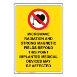 Portrait Microwave Radiation Sign With Symbol NHEP-33033_YLW