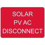 Red Engraved SOLAR PV AC DISCONNECT Sign EGRE-13282_White_on_Red
