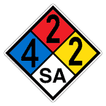 NFPA 704 Diamond Sign with 4-2-2-SA Hazard Ratings NFPA_PRINTED_422SA