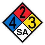 NFPA 704 Diamond Sign with 4-2-3-SA Hazard Ratings NFPA_PRINTED_423SA