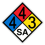 NFPA 704 Diamond Sign with 4-4-3-SA Hazard Ratings NFPA_PRINTED_443SA