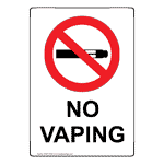 Portrait No Vaping Sign With Symbol NHEP-37694