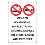 Portrait Oxygen No Smoking, No Electronic Sign With Symbol NHEP-30944