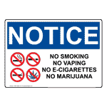 OSHA NOTICE No Smoking No Vaping No E-Cigarettes Sign With Symbol ONE-39028