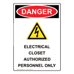 Portrait OSHA DANGER Electrical Sign With Symbol ODEP-25253