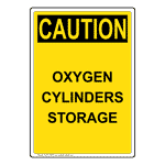Portrait OSHA CAUTION Oxygen Cylinders Storage Sign OCEP-16846