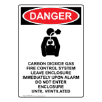 Portrait OSHA DANGER Carbon Dioxide Sign With Symbol ODEP-28550