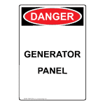 Portrait OSHA DANGER Generator Panel Sign ODEP-27030
