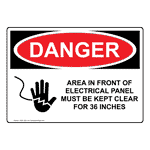 OSHA DANGER Electrical Panel Keep Clear Sign With Symbol ODE-1280