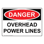 OSHA DANGER Overhead Power Lines Sign ODE-8345