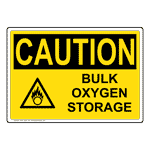 OSHA CAUTION Bulk Oxygen Storage Sign With Symbol OCE-16941