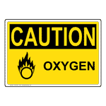 OSHA CAUTION Oxygen Sign With Symbol OCE-5135