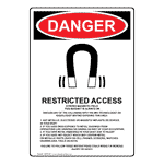 Portrait OSHA DANGER Restricted Access Strong Sign With Symbol ODEP-8411