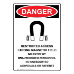 Portrait OSHA DANGER Restricted Access Sign With Symbol ODEP-8474-R