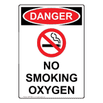 Portrait OSHA DANGER No Smoking Oxygen Sign With Symbol ODEP-4865