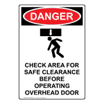 Portrait OSHA DANGER Check Area For Safe Sign With Symbol ODEP-33065