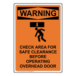 Portrait OSHA WARNING Check Area For Safe Sign With Symbol OWEP-33065