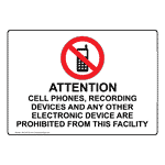 Attention Cell Phones, Recording Sign With Symbol NHE-35138