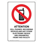 Portrait Attention Cell Phones, Sign With Symbol NHEP-35138