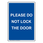 Portrait Please Do Not Lock The Door Sign NHEP-35405_BLU