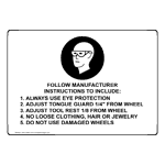 Follow Manufacturer Instructions Sign With Symbol NHE-35854