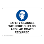 SAFETY GLASSES WITH SIDE SHIELDS Sign with Symbol NHE-50544
