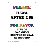 Please Flush After Use Bilingual Sign NHB-8595