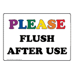 Please Flush After Use Sign NHE-8595