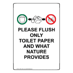 Portrait Please Flush Only Toilet Sign With Symbol NHEP-18567