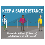 Keep A Safe Distance Standing In Line Poster CS106446