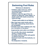 Los Angeles Swimming Pool Rules Sign NHE-50766-LosAngeles