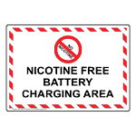 Nicotine Free Battery Charging Area Sign With Symbol NHE-39076_WRSTR