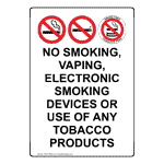 Portrait No Smoking, Vaping, Electronic Sign With Symbol NHEP-39035